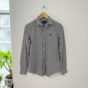 Polo by Ralph Lauren Black and White Striped Button Down Shirt